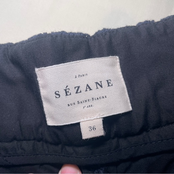 Sezane- FAUSTO TROUSERS Black Crochet Straight Leg Pants Size FR 34 / US Small - Picture 8 of 9